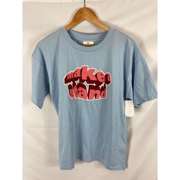 NWT Bp. Women’s Knit Oversized Graphic Tee in Blue “Make a Stand” size small - Picture 2 of 2